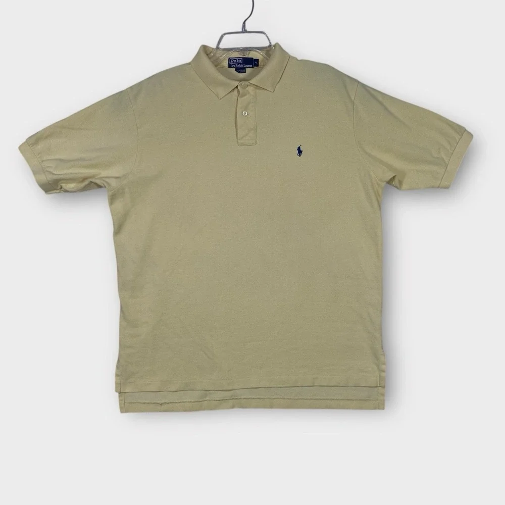 Polo Ralph Lauren Mens XL Polo Shirt Pastel Cotton Knit Short Sleeve Vintage